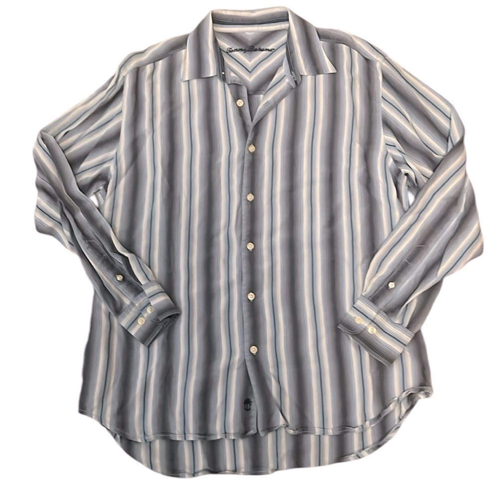 Tommy Bahama 100% Super Soft Tencel Lyocell Long Sleeve Shirt (L) EUC